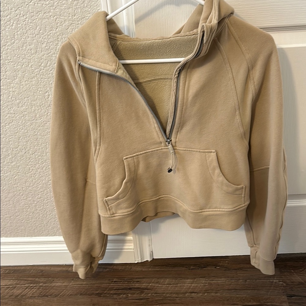 Lululemon Tan scuba Crop Sweatshirt